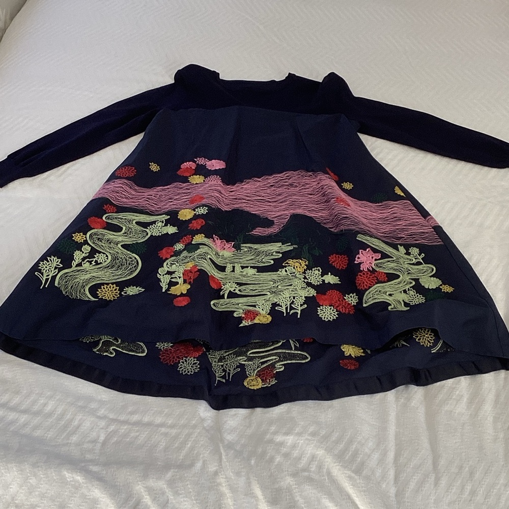 Embroidered Long Sleeve Dress